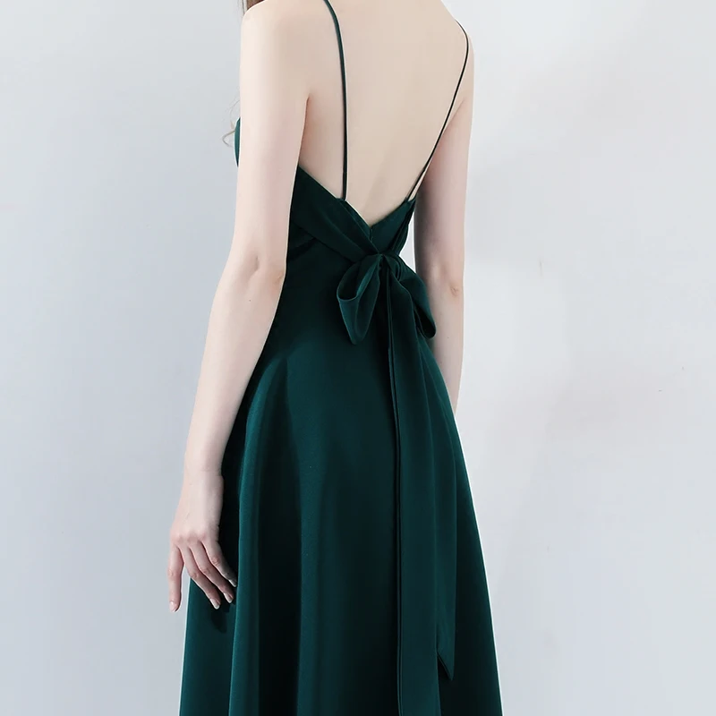 Thin Ladies Birthday Party Dress Noble Sexy Suspenders V-neck Halter Belt Heavy A-line Knee-length Dark Green Spaghetti strap
Thin Ladies Birthday Party Dress Noble Sexy Suspenders V-neck Halter Belt Heavy A-line Knee-length Dark Green Spaghetti strap