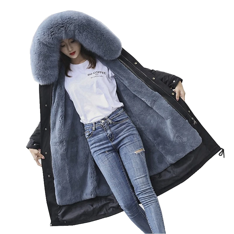 Luxury Winter Coat Parkas Real Fox Fur Hoody and Rex Rabbit Lining Women X-Long Outerwear LF9106
Luxury Winter Coat Parkas Real Fox Fur Hoody and Rex Rabbit Lining Women X-Long Outerwear LF9106