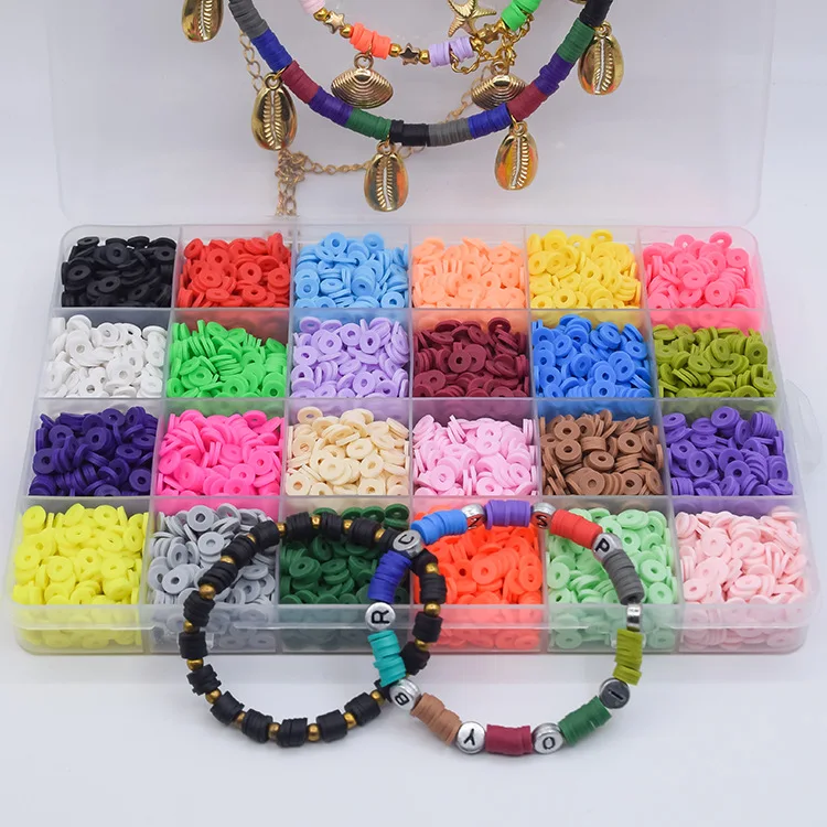 6480Pcs 24 Colors 6mm Flat Round Polymer Clay Discs Loose Spacer Beads for DIY Jewelry Making Craft Bohemian Bracelet
6480Pcs 24 Colors 6mm Flat Round Polymer Clay Discs Loose Spacer Beads for DIY Jewelry Making Craft Bohemian Bracelet