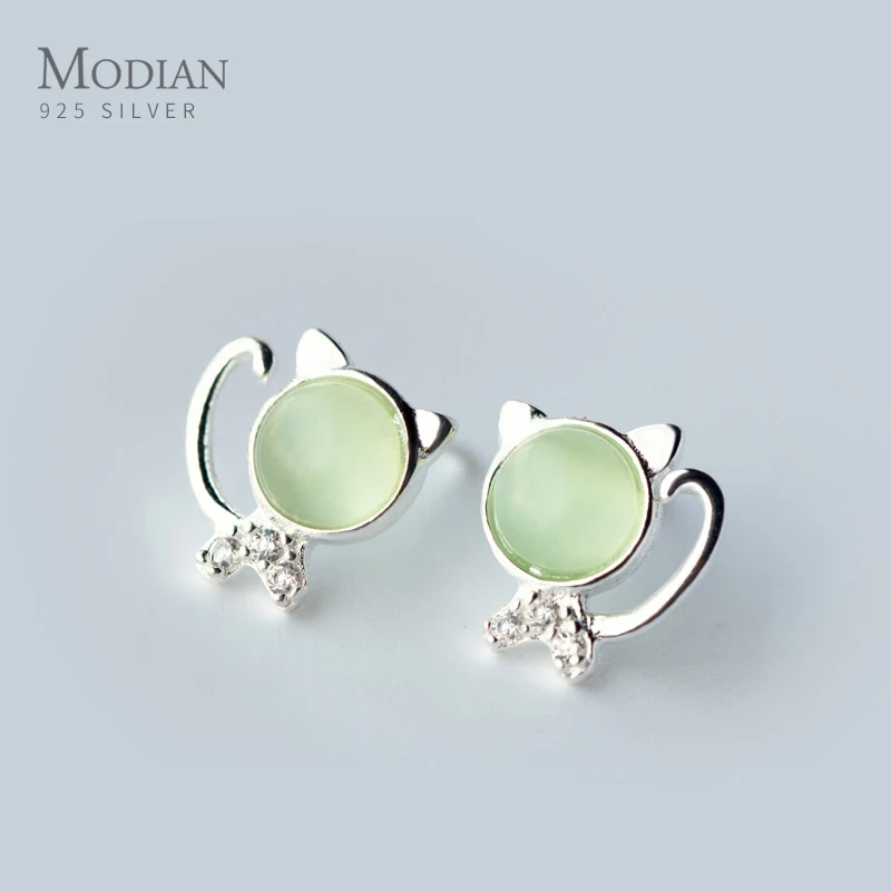 Modian Lucky Cat Stud Earrings for Wonen 925 Sterling Silver Green Crystal Jewelry Luxury Gifts Anti-allergic Ear Stud for Kids
Modian Lucky Cat Stud Earrings for Wonen 925 Sterling Silver Green Crystal Jewelry Luxury Gifts Anti-allergic Ear Stud for Kids