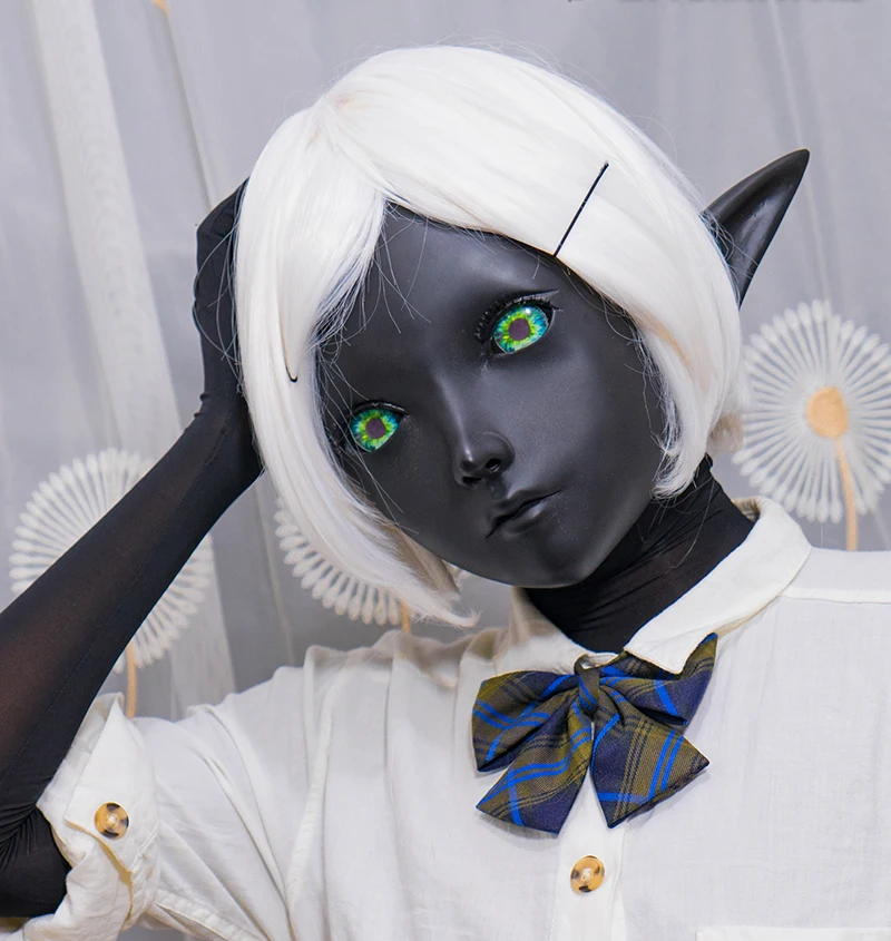 (KM1116)Handmade Black Shell Female/Girl Resin Half Head Cosplay Japanese Anime Role Play Lolita Kigurumi Mask With Elf Ear
(KM1116)Handmade Black Shell Female/Girl Resin Half Head Cosplay Japanese Anime Role Play Lolita Kigurumi Mask With Elf Ear