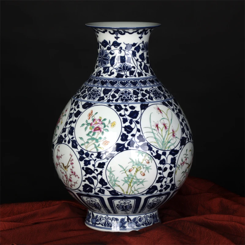 Archaize Blue and White Constracting Colors Window Flowers Ceramic Vases Table Decoration Classical Home Crafts
Archaize Blue and White Constracting Colors Window Flowers Ceramic Vases Table Decoration Classical Home Crafts