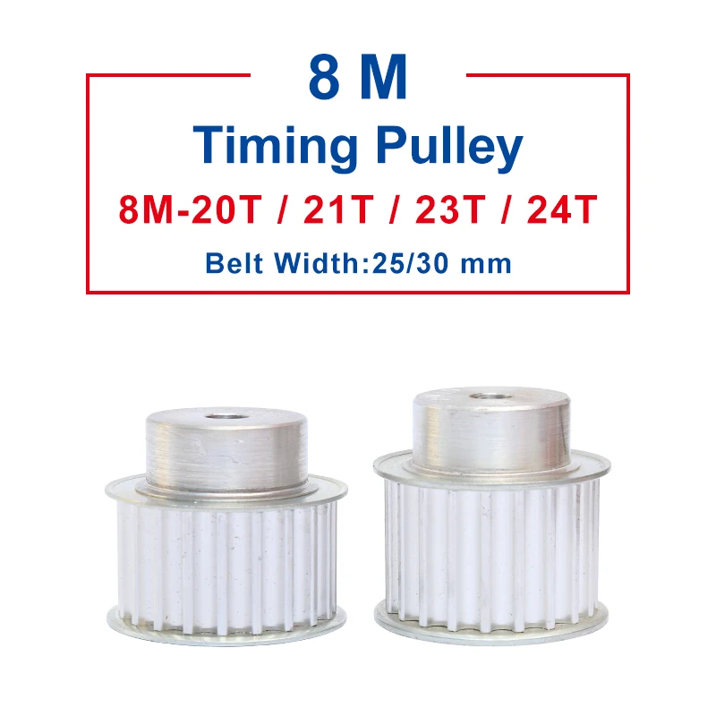 Belt Pulley 8M-20T/21T/23T/24T Circle-arc Tooth Pulley Wheel Bore 8/10mm Aluminum Material For Width 25/30mm Timing Belt
Belt Pulley 8M-20T/21T/23T/24T Circle-arc Tooth Pulley Wheel Bore 8/10mm Aluminum Material For Width 25/30mm Timing Belt