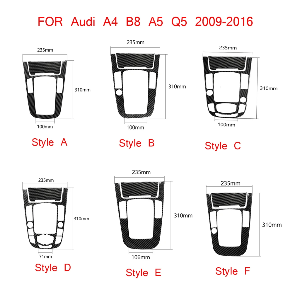 Carbon Fiber Car Interior, Gear Panel Frame Decoration, Suitable FOR Audi A4 B8 A5 Q5 2009-2016 CarStickers;6 Styles Available
Carbon Fiber Car Interior, Gear Panel Frame Decoration, Suitable FOR Audi A4 B8 A5 Q5 2009-2016 CarStickers;6 Styles Available