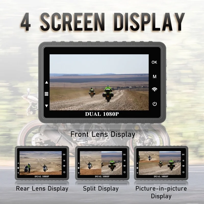 Motorcycle GPS Video Recorder Dual 1080P 3 inch IPS Dash Cam WiFi Waterproof Camera Driving Recorder SONY Chip Motorcycle DVR
Motorcycle GPS Video Recorder Dual 1080P 3 inch IPS Dash Cam WiFi Waterproof Camera Driving Recorder SONY Chip Motorcycle DVR