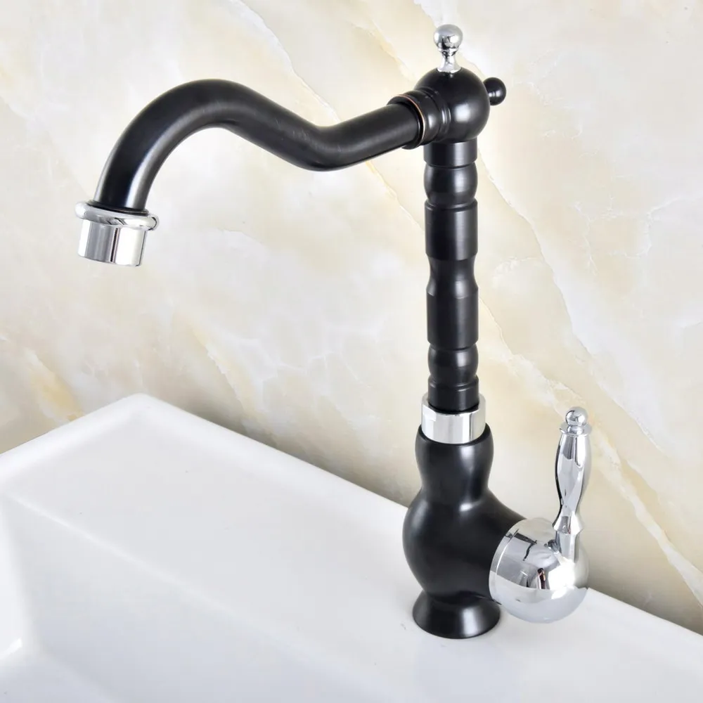 Deck Mounted Black & Chrome Brass Single Handle Hole Bathroom Sink Mixer Faucet Hot and Cold Water Mixer Tap Nnf490
Deck Mounted Black & Chrome Brass Single Handle Hole Bathroom Sink Mixer Faucet Hot and Cold Water Mixer Tap Nnf490