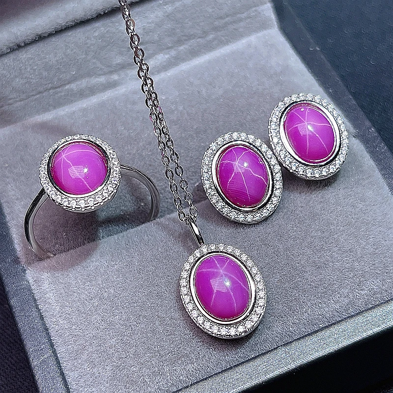 New starlight Ruby women's suit Necklace Ring Earrings Sterling Silver Party Jewelry
New starlight Ruby women's suit Necklace Ring Earrings Sterling Silver Party Jewelry
