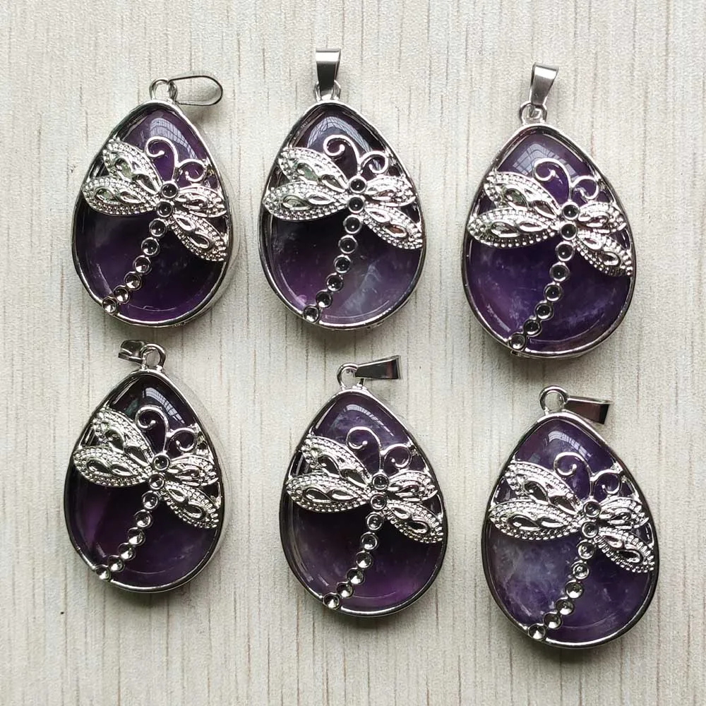 Fashion natural amethysts stone dragonfly alloy water drop shape pendants for jewelry making free shipping wholesale 6pcs/lot
Fashion natural amethysts stone dragonfly alloy water drop shape pendants for jewelry making free shipping wholesale 6pcs/lot