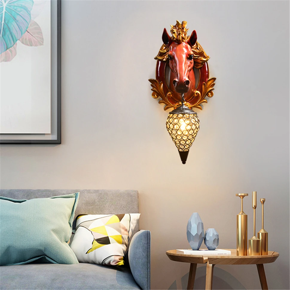 Vintage Led Wall Lamp Modern Resin Horse Head Living Room Decoration Wall Light Bedroom Bedside Lamp Home Wall Decor Lighting
Vintage Led Wall Lamp Modern Resin Horse Head Living Room Decoration Wall Light Bedroom Bedside Lamp Home Wall Decor Lighting