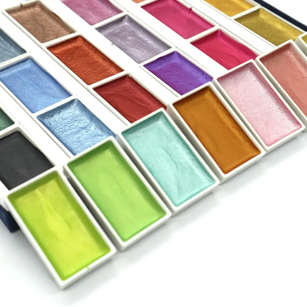 SeamiArt 24Color Semi-Dry Glitter Metallic Watercolor Paint Gift Box Set Artist Watercolor Pearl Pigment for Drawing Supplies
SeamiArt 24Color Semi-Dry Glitter Metallic Watercolor Paint Gift Box Set Artist Watercolor Pearl Pigment for Drawing Supplies