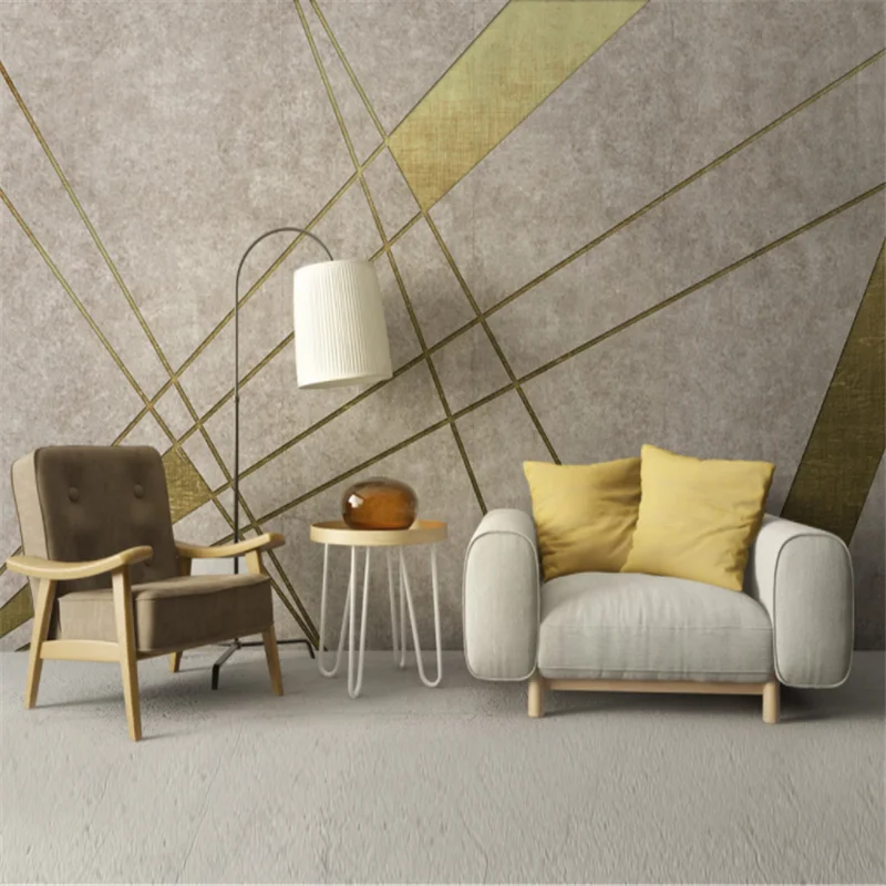Custom Mural Wallpaper Minimalism Personality Retro Geometric Golden Line TV Background Wall Painting
Custom Mural Wallpaper Minimalism Personality Retro Geometric Golden Line TV Background Wall Painting