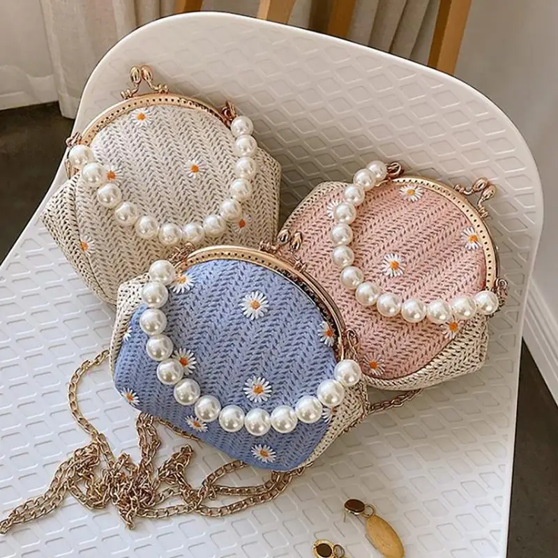Floral Fake Pearl Top Handle Rattan Bag Shoulder Bag Small Beach HandBags Women Summer Messenger Crossbody Bags
Floral Fake Pearl Top Handle Rattan Bag Shoulder Bag Small Beach HandBags Women Summer Messenger Crossbody Bags