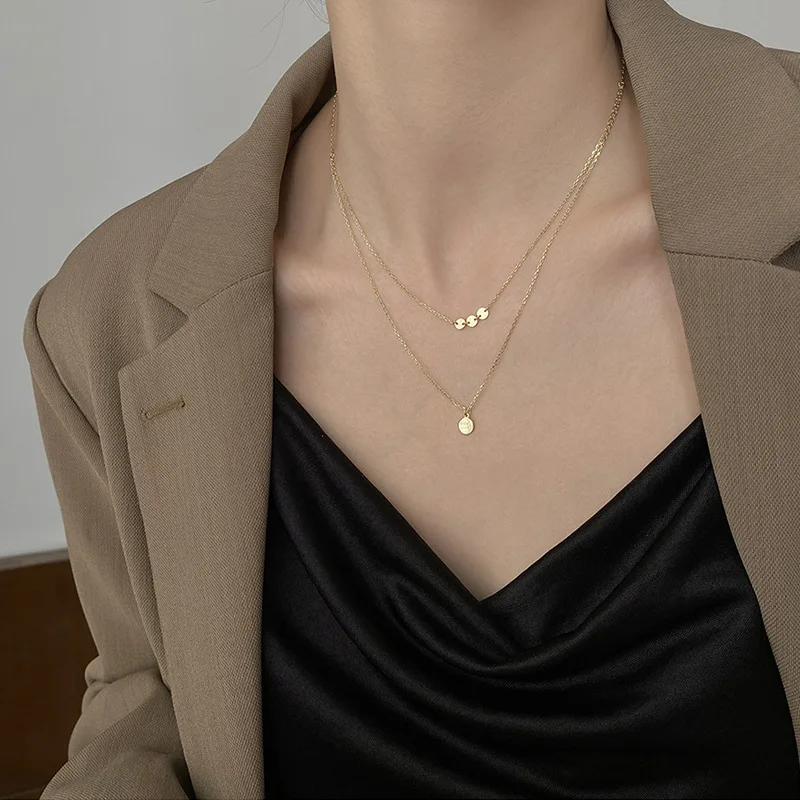 Hot 925 sterling silver Round shape Diamond Round Double Necklace Women Clavicle Chain Fine Jewelry Party Wedding Accessories
Hot 925 sterling silver Round shape Diamond Round Double Necklace Women Clavicle Chain Fine Jewelry Party Wedding Accessories