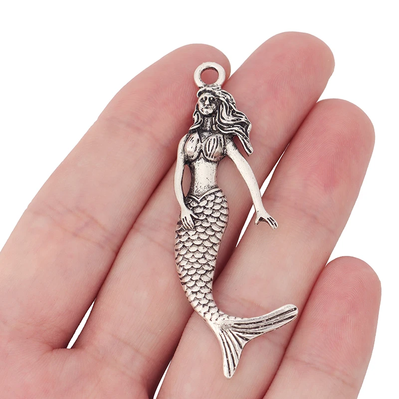 5 x Tibetan Silver Color Large Mermaid Charms Pendants for DIY Necklace Jewelry Making Findings Accessories 64x20mm
5 x Tibetan Silver Color Large Mermaid Charms Pendants for DIY Necklace Jewelry Making Findings Accessories 64x20mm