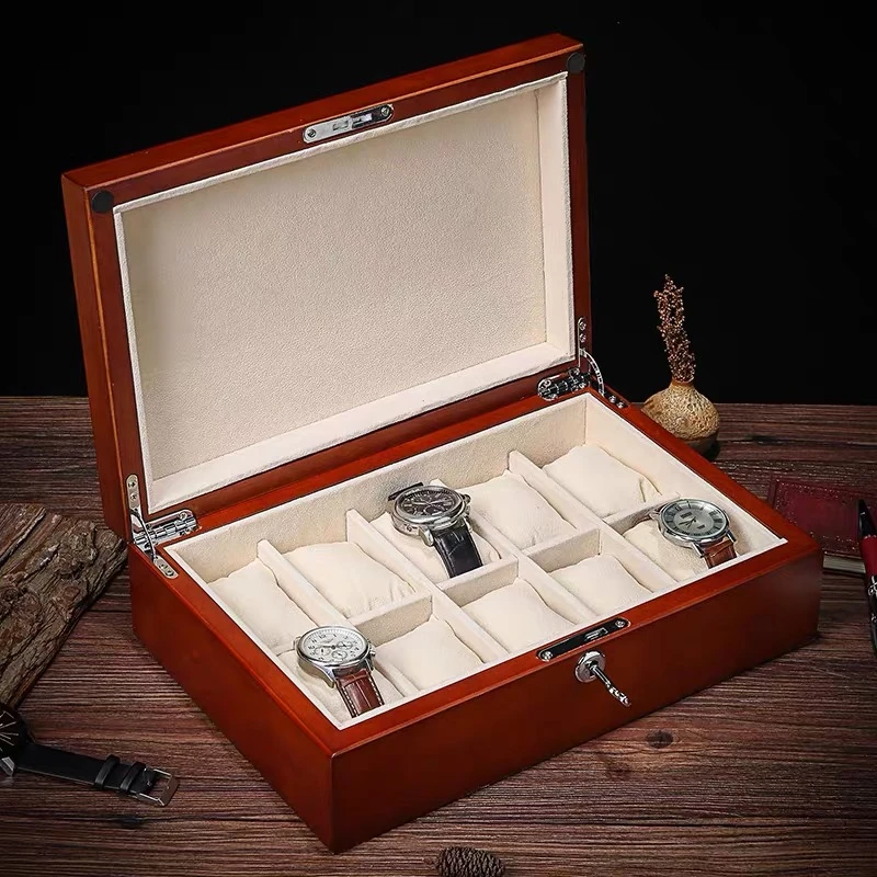 10 Slots Solid Wood Watch Boxes Case New Light Red Color Watches Organizer With Lock Watch Display Holder
10 Slots Solid Wood Watch Boxes Case New Light Red Color Watches Organizer With Lock Watch Display Holder