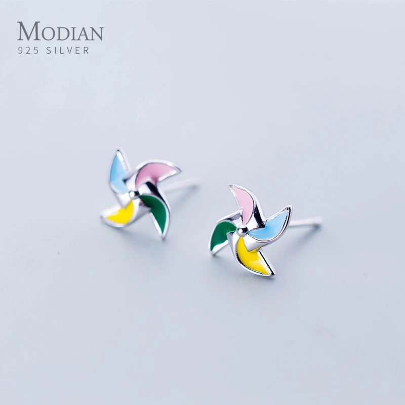 Modian Exquisite Multicolor Enamel Lucky Windmill Fashion Stud Earrings For Women 100% 925 Sterling Silver Fine Female Jewelry
Modian Exquisite Multicolor Enamel Lucky Windmill Fashion Stud Earrings For Women 100% 925 Sterling Silver Fine Female Jewelry