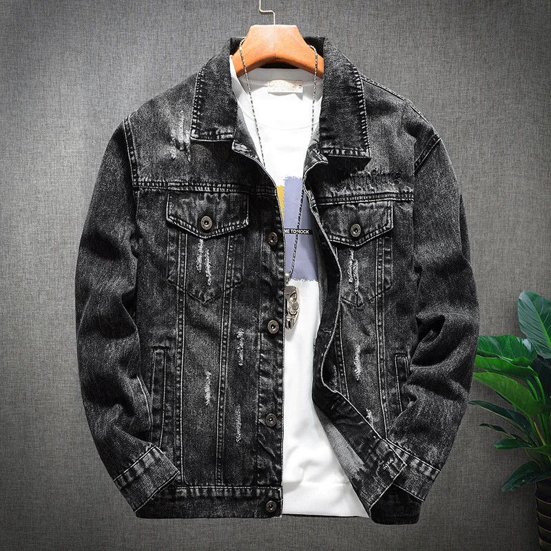 Fashion Mens Denim Jackets Hole Casual Buttons Large Size Simplicity Slim All-match Handsome Popular Jacquard Cotton Loose Coats
Fashion Mens Denim Jackets Hole Casual Buttons Large Size Simplicity Slim All-match Handsome Popular Jacquard Cotton Loose Coats