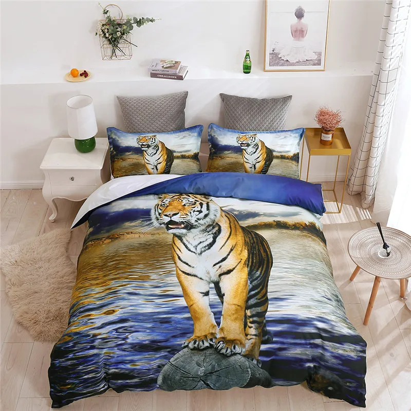 Tiger printing children bedding set luxury duvet cover set pillowcase textile bed linen kids bed set with a twin size
Tiger printing children bedding set luxury duvet cover set pillowcase textile bed linen kids bed set with a twin size