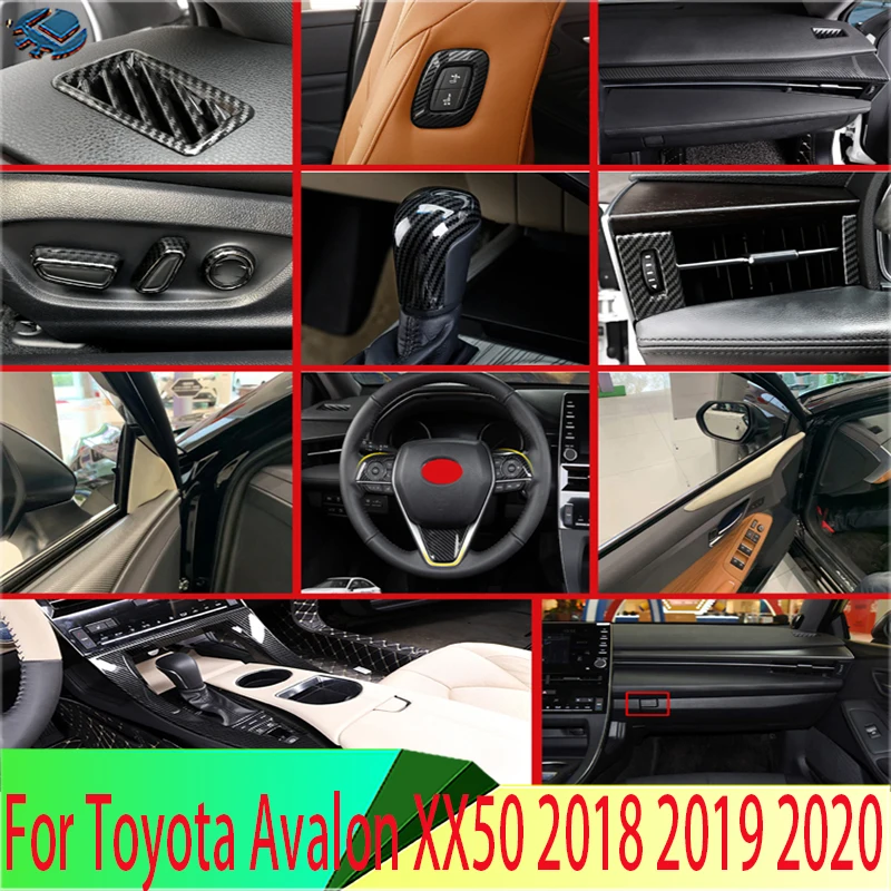 Для Toyota Avalon XX50 2018-2022 стильные автомобильные аксессуары из углеродного волокна внутренняя отделка крышки полный комплект 27 шт.
Для Toyota Avalon XX50 2018-2022 стильные автомобильные аксессуары из углеродного волокна внутренняя отделка крышки полный комплект 27 шт.