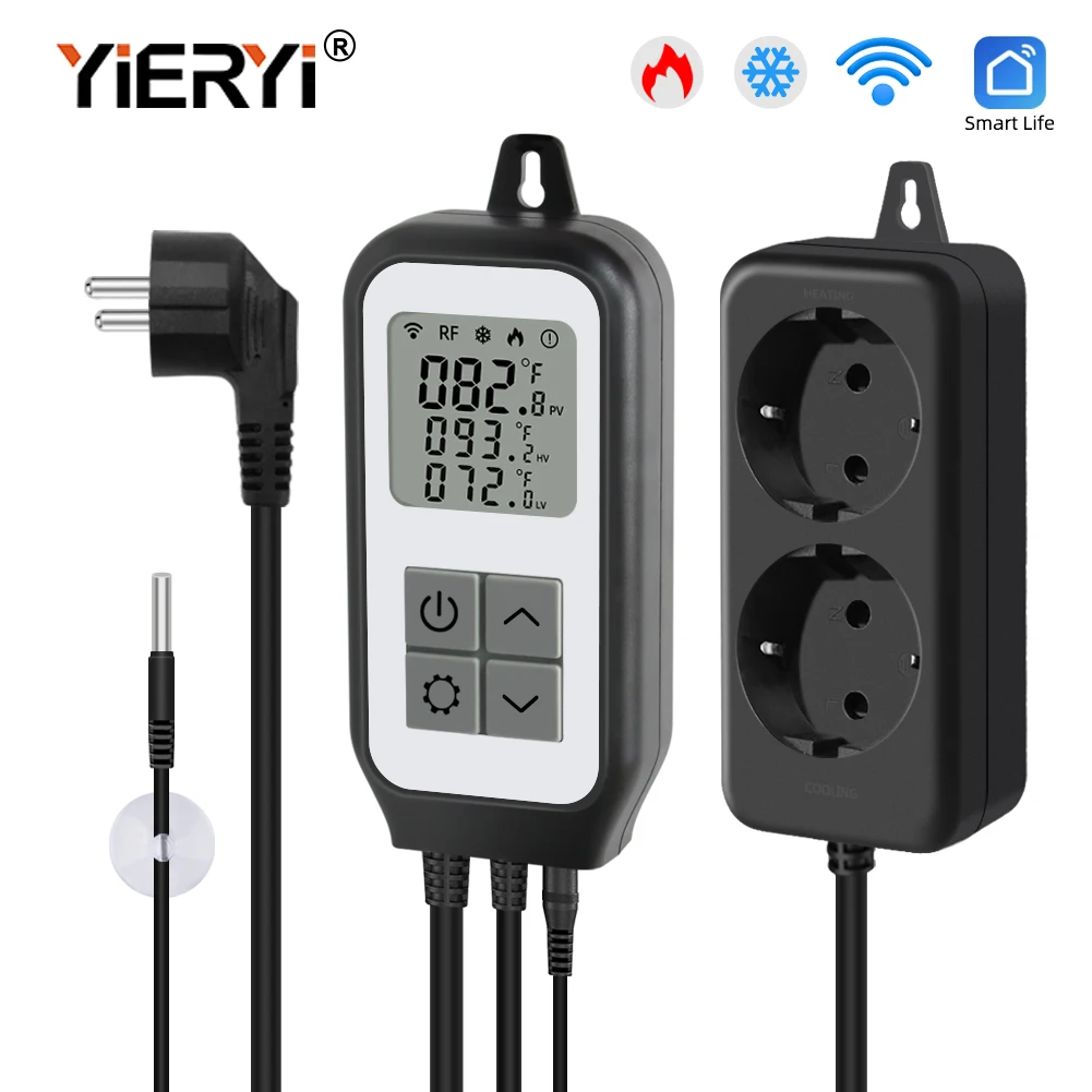 Умная цифровая розетка температурного контроля Yieryi, беспроводное подключение 2,4 ГГц, дистанционное управление через приложение, Автоматическая сигнализация
Умная цифровая розетка температурного контроля Yieryi, беспроводное подключение 2,4 ГГц, дистанционное управление через приложение, Автоматическая сигнализация