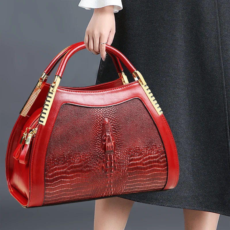 Women's Handbags Purse Luxury Genuine Leather Crocodile Pattern Vintage Summer Female Bowling Fashion High Quality Shoulder Bag
Women's Handbags Purse Luxury Genuine Leather Crocodile Pattern Vintage Summer Female Bowling Fashion High Quality Shoulder Bag