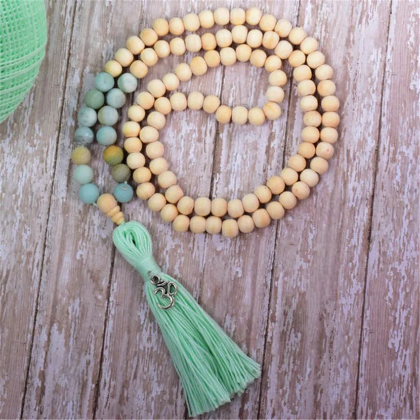 8mm Beige Prayer Beads Amazonite Handmade Tassel Necklace Tibetan Yoga Mala Buddhism Retro Chakra Spiritua Men
8mm Beige Prayer Beads Amazonite Handmade Tassel Necklace Tibetan Yoga Mala Buddhism Retro Chakra Spiritua Men