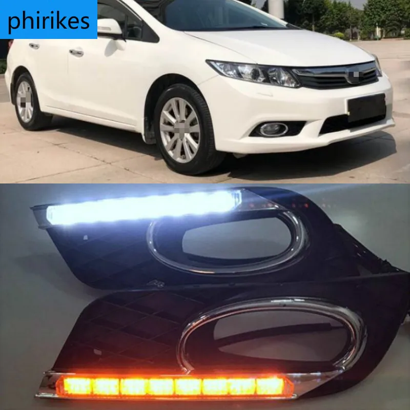 Turning Signal style relay Car LED DRL Daytime Running Lights Accessories with Fog Lamp hole For Honda Civic 2011-2013
Turning Signal style relay Car LED DRL Daytime Running Lights Accessories with Fog Lamp hole For Honda Civic 2011-2013