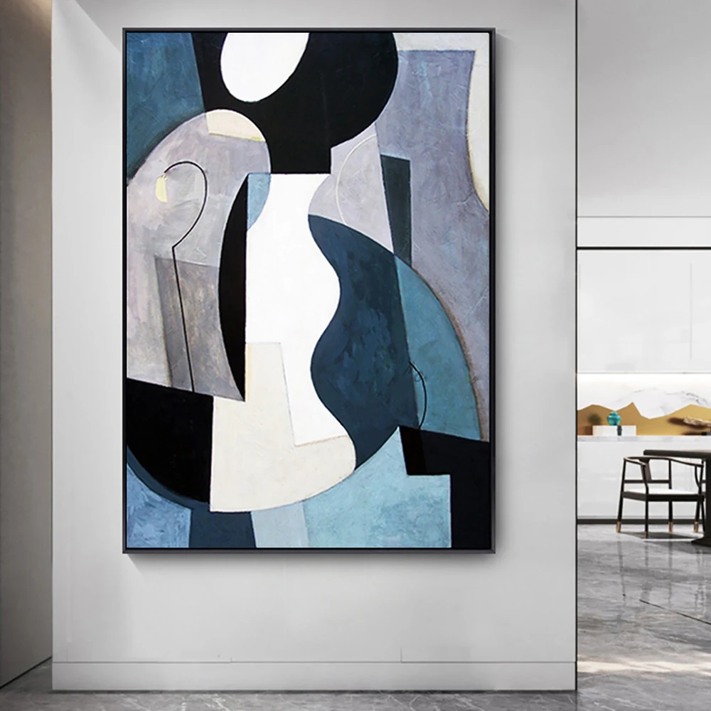 Hand Painted Blue Grey Black Geometry Wall Art Abstract Paintings, Modern Oil Painting on Canvas, Living Room, Home Decoration
Hand Painted Blue Grey Black Geometry Wall Art Abstract Paintings, Modern Oil Painting on Canvas, Living Room, Home Decoration