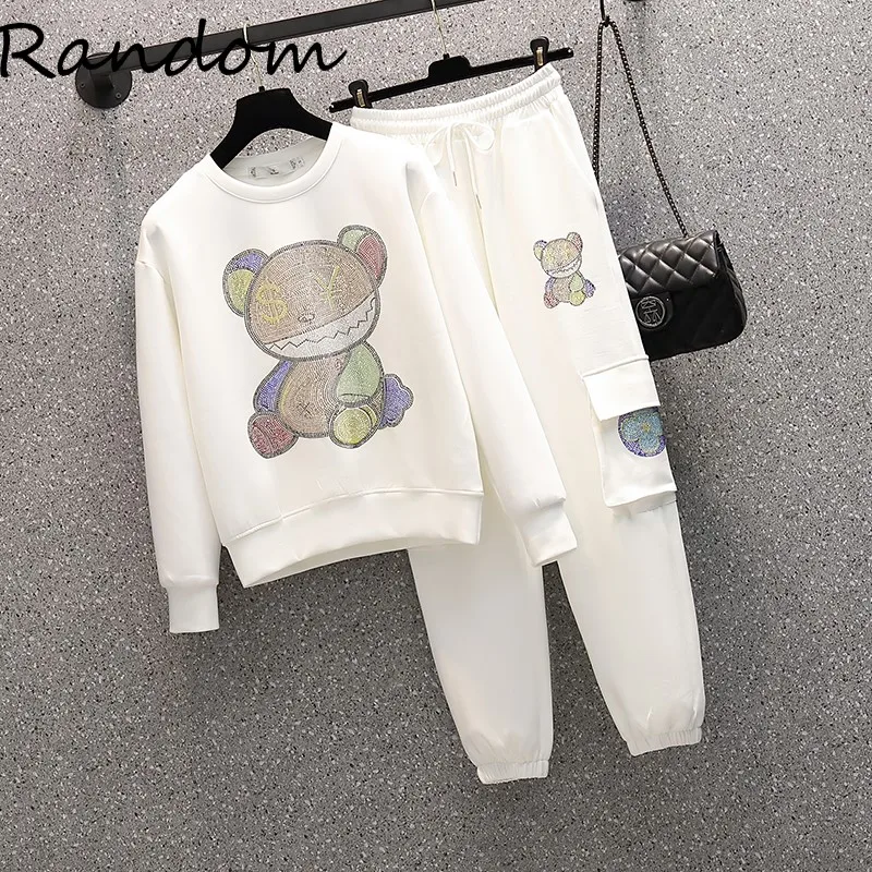 Plus Size 4XL Women Sport Thicken Warm Suit Winter Rhinestone Cartoon Bear Top And Pant Two Piece Set Outfit Tracketsuit Outfit
Plus Size 4XL Women Sport Thicken Warm Suit Winter Rhinestone Cartoon Bear Top And Pant Two Piece Set Outfit Tracketsuit Outfit