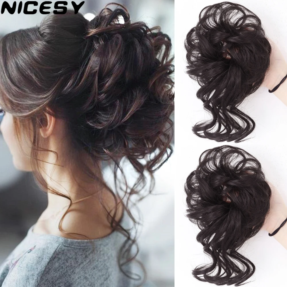 NICESY Synthetic Messy Curly Hair Bun Chignon Hair Band Elastic Scrunchy False Hair Pieces For Women Hairpins Black Brown
NICESY Synthetic Messy Curly Hair Bun Chignon Hair Band Elastic Scrunchy False Hair Pieces For Women Hairpins Black Brown