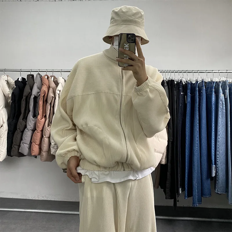 Lazy wind Korean version sports sweatshirt drape cardigan jacket men's leisure stripe stand collar Korea men's clothing
Lazy wind Korean version sports sweatshirt drape cardigan jacket men's leisure stripe stand collar Korea men's clothing