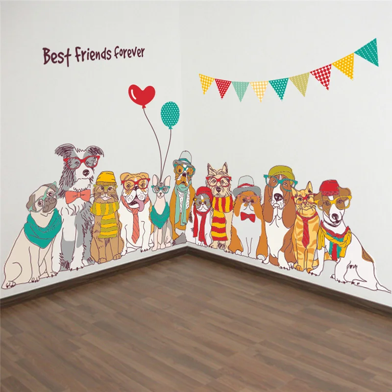 Cartoon Dog Wall Sticker for Kids Room Bedroom Baseboard Home Decor Diy Puppy Animal 3d View Mural Art Pvc Wall Decal
Cartoon Dog Wall Sticker for Kids Room Bedroom Baseboard Home Decor Diy Puppy Animal 3d View Mural Art Pvc Wall Decal