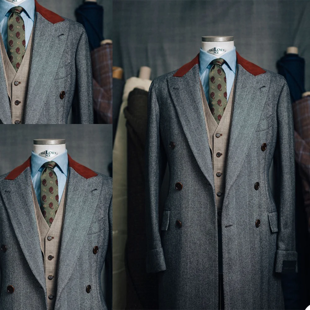 Herringbone Men Suits Wool Overcoat Single Breasted Long Jacket Outfit Winter Warm Formal Business Wedding Causal Prom Daily
Herringbone Men Suits Wool Overcoat Single Breasted Long Jacket Outfit Winter Warm Formal Business Wedding Causal Prom Daily