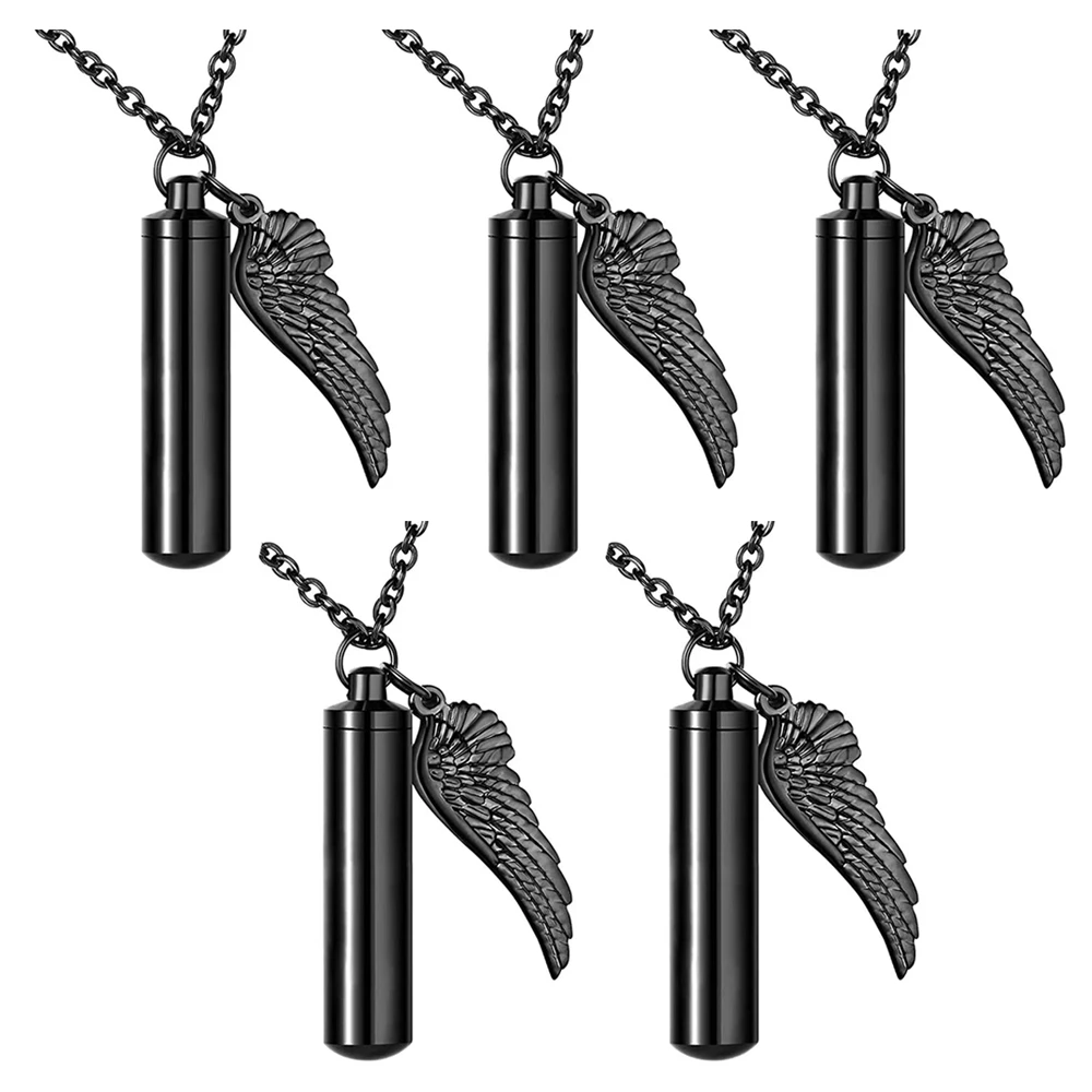 Angel wings ashes necklace black/silver stainless steel pendant necklace cremation jewelry for human ashes cylindr ash holder
Angel wings ashes necklace black/silver stainless steel pendant necklace cremation jewelry for human ashes cylindr ash holder