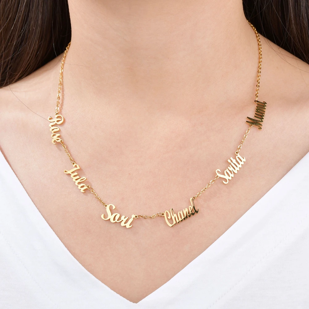 Custom Multiple Personalized Name Necklaces Jewelry Chain Pendant Name Gold Color Necklace For Women Stainless Steel Gifts
Custom Multiple Personalized Name Necklaces Jewelry Chain Pendant Name Gold Color Necklace For Women Stainless Steel Gifts
