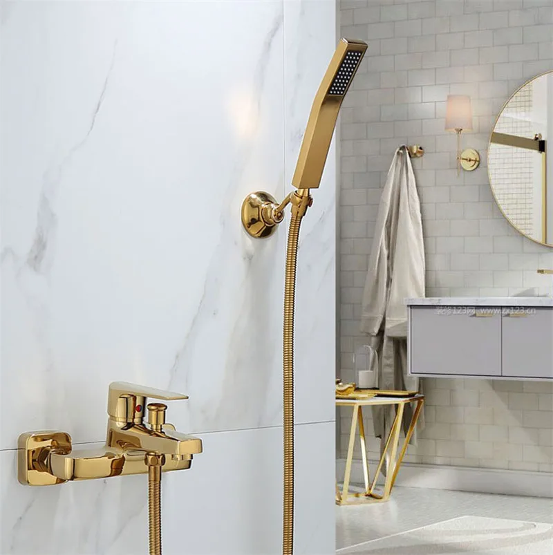 Tuqiu Bathtub Shower Set Wall Mounted Gold Bath and Shower Faucet, Bathroom Cold and Hot Bath and Shower Mixer Tap Brass
Tuqiu Bathtub Shower Set Wall Mounted Gold Bath and Shower Faucet, Bathroom Cold and Hot Bath and Shower Mixer Tap Brass