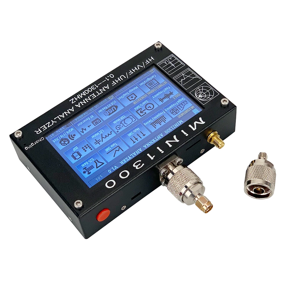walkie talkie HF VHF UHF antenna analyzer 0.1-1300MHz mini1300 multi-function analyzer radio antenna 4.3" color TFT Touch screen
walkie talkie HF VHF UHF antenna analyzer 0.1-1300MHz mini1300 multi-function analyzer radio antenna 4.3" color TFT Touch screen