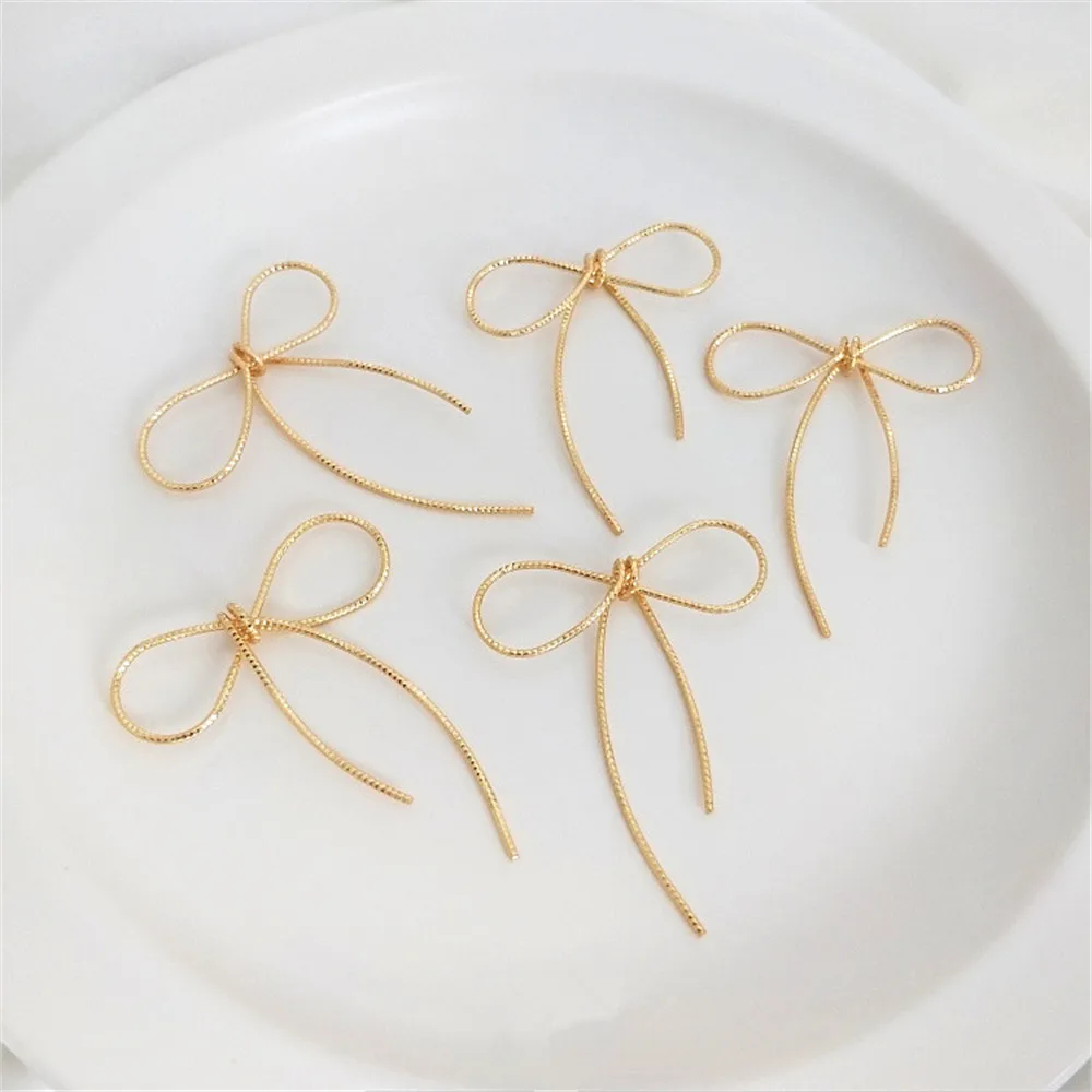 14K Gold Plated Bow Frame Pendant DIY Handmade Earrings Jewelry Accessories
14K Gold Plated Bow Frame Pendant DIY Handmade Earrings Jewelry Accessories