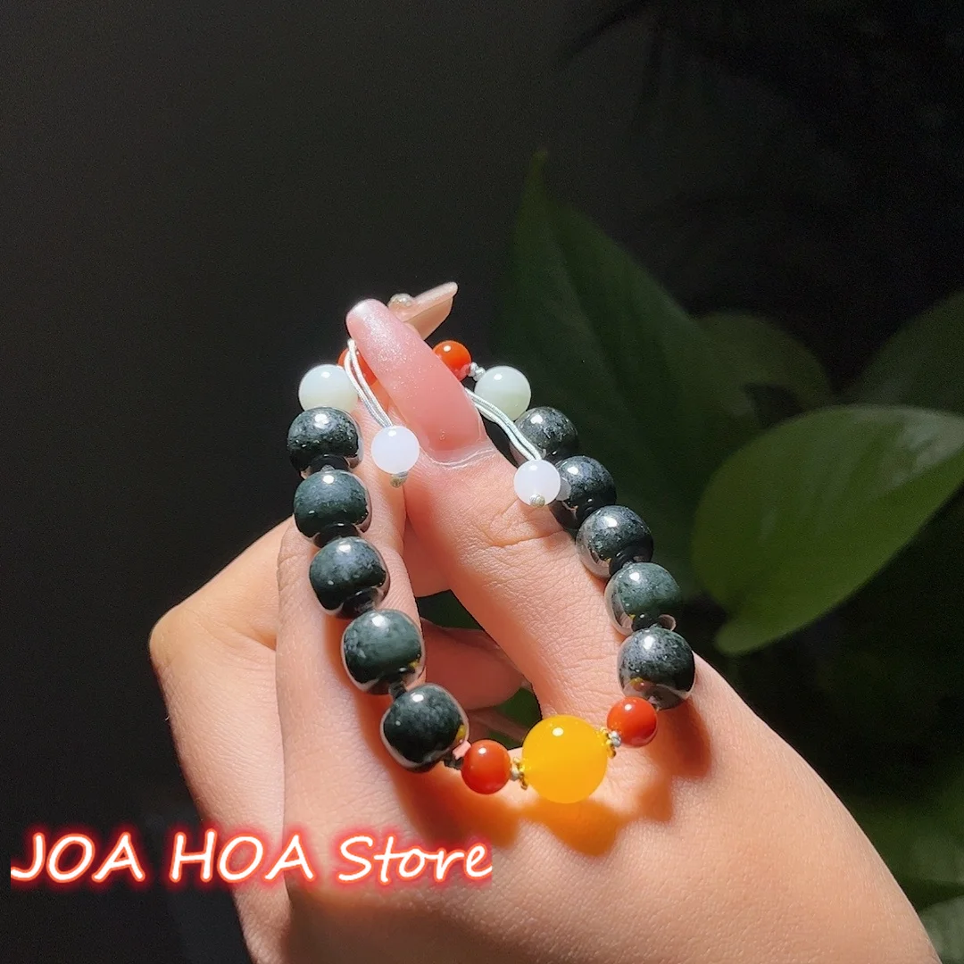 Natural Hetian Tower Qing Jade Bead String Handchain DIY Handcrafted Bracelet FINE BANGLE Jewelry Lucky Handring
Natural Hetian Tower Qing Jade Bead String Handchain DIY Handcrafted Bracelet FINE BANGLE Jewelry Lucky Handring