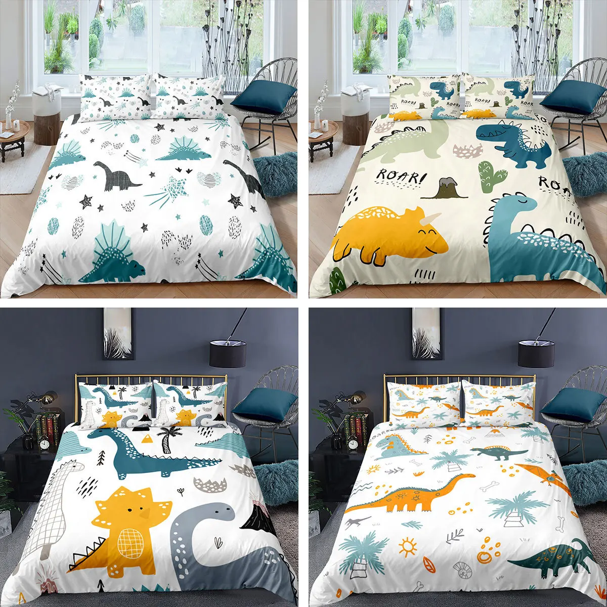 Cartoon Dinosaur Comforter Cover Set Kids Bedroom Bedding Set Animal Duvet Cover Set for Children Boys Quilt Cover&Pillowcase
Cartoon Dinosaur Comforter Cover Set Kids Bedroom Bedding Set Animal Duvet Cover Set for Children Boys Quilt Cover&Pillowcase