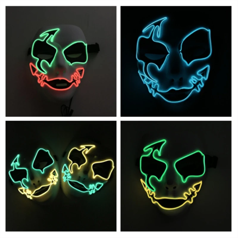 Halloween LED luminous mask White ghost fish mouth luminous mask EL Cold light mask
Halloween LED luminous mask White ghost fish mouth luminous mask EL Cold light mask