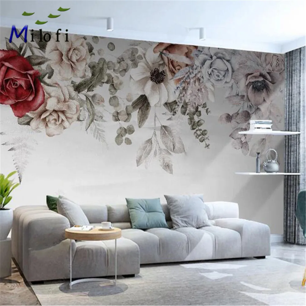 Milofi custom 3D printing wallpaper mural Nordic modern creative hand-painted flower art living room TV background wall
Milofi custom 3D printing wallpaper mural Nordic modern creative hand-painted flower art living room TV background wall