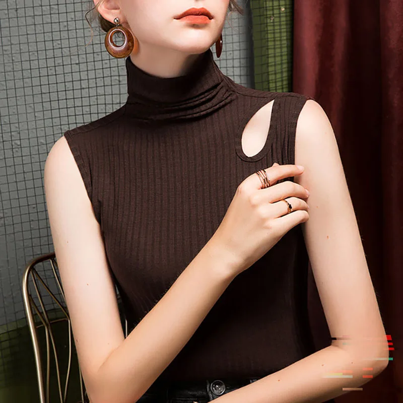 Women Cotton Sleeveless T-SHIRT with Turtleneck Solid color All match Elegant casual Basic t-shirt
Women Cotton Sleeveless T-SHIRT with Turtleneck Solid color All match Elegant casual Basic t-shirt
