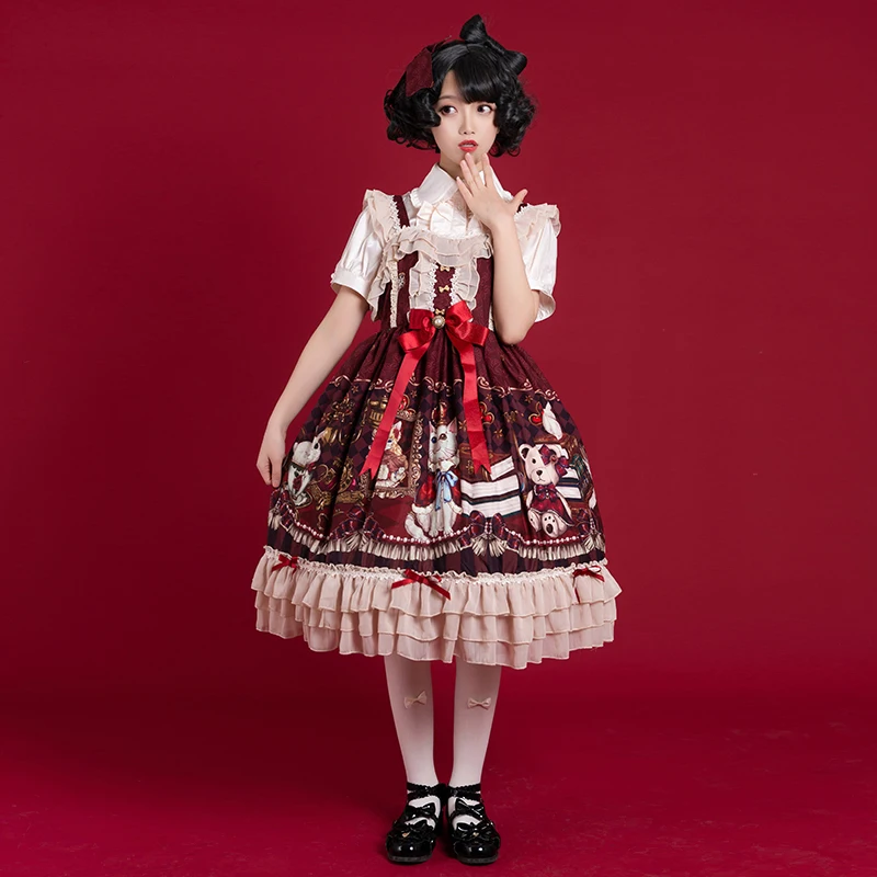 Princess lolita sweet strap dress vintage falbala high waist printing victorian dress kawaii girl gothic lolita cosplay loli
Princess lolita sweet strap dress vintage falbala high waist printing victorian dress kawaii girl gothic lolita cosplay loli