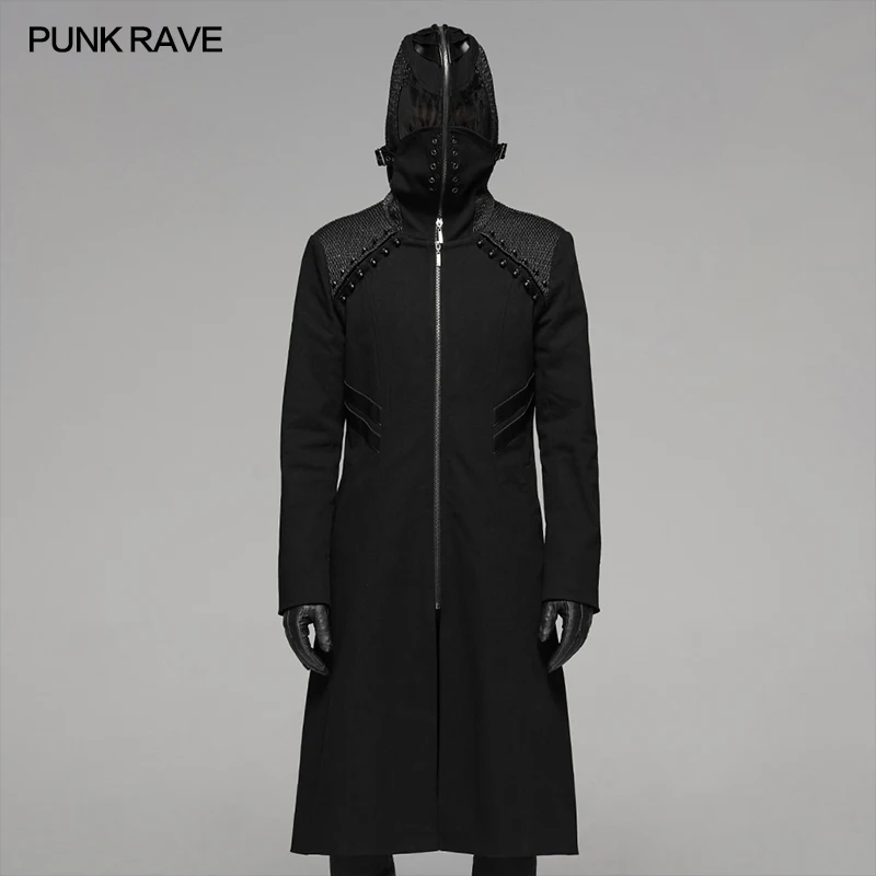 PUNK RAVE Men's Punk Black Weird Long Coat Twill Jacket Long Winter Stage Performance Halloween Cosplay Coat Men Harujuku
PUNK RAVE Men's Punk Black Weird Long Coat Twill Jacket Long Winter Stage Performance Halloween Cosplay Coat Men Harujuku