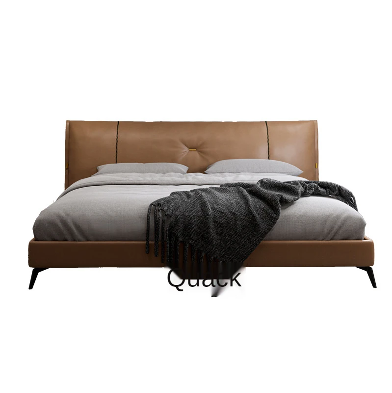 Leather bed modern minimalist solid wood double bed 1.8 m soft backrest wedding bed Italian luxury bed bedroom home
Leather bed modern minimalist solid wood double bed 1.8 m soft backrest wedding bed Italian luxury bed bedroom home