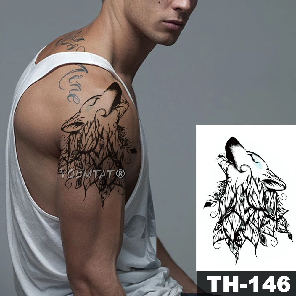 Waterproof Temporary Tattoo Sticker line Minimalist wolf pattern Water Transfer Man body art flash fake tatoo
Waterproof Temporary Tattoo Sticker line Minimalist wolf pattern Water Transfer Man body art flash fake tatoo