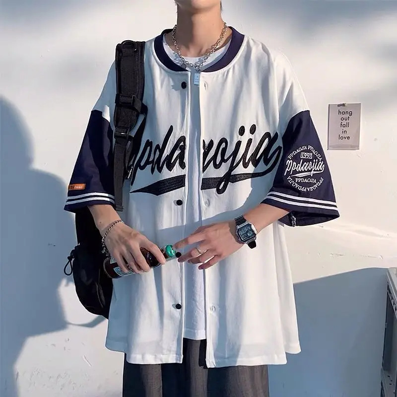 HOUZHOU Baseball Shirt Women Men Harajuku Hippe Vintage Oversized Hip Hop Streetwear Korean Style Short Sleeve Button Up Blouse
HOUZHOU Baseball Shirt Women Men Harajuku Hippe Vintage Oversized Hip Hop Streetwear Korean Style Short Sleeve Button Up Blouse