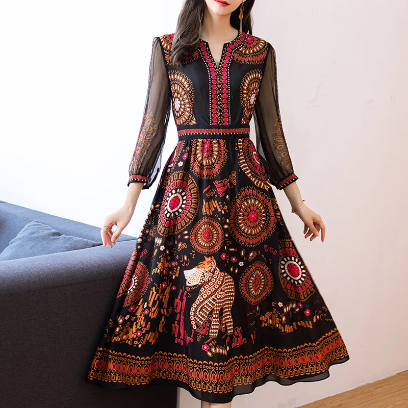 Real Silk Dress 100% Women Long Print Dress Elegant Ladies Spring Summer Vintage Vestidos Floral Floral Party Dresses 2020 016
Real Silk Dress 100% Women Long Print Dress Elegant Ladies Spring Summer Vintage Vestidos Floral Floral Party Dresses 2020 016