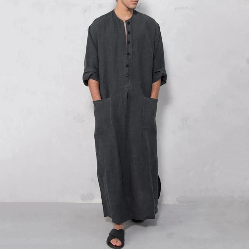 Muslim Costume for Man Middle Eastern National Style Robe Loose Islamic Long Sleeve Clothes Fashion Daily Casual Party Dress New
Muslim Costume for Man Middle Eastern National Style Robe Loose Islamic Long Sleeve Clothes Fashion Daily Casual Party Dress New